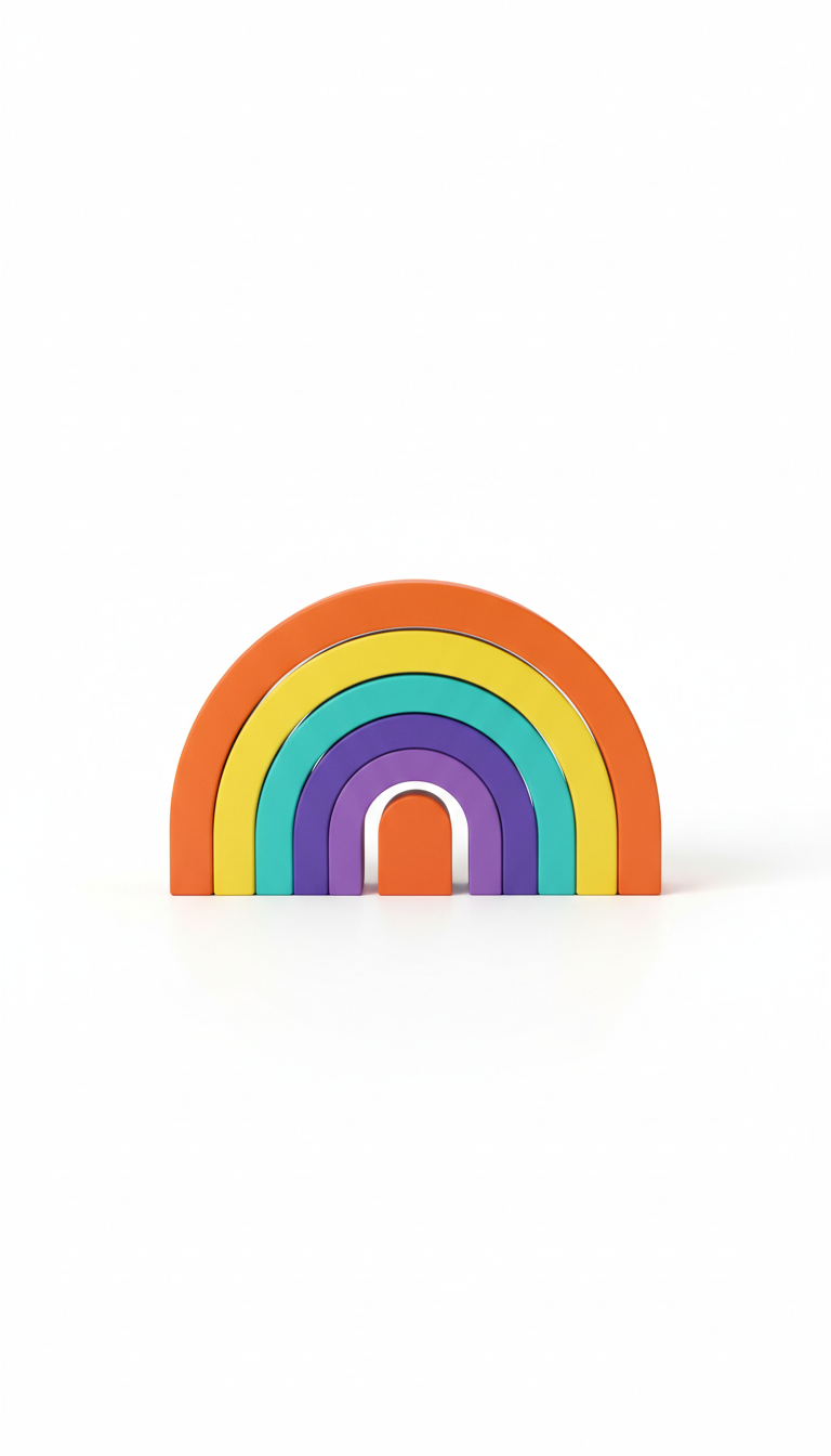 Regenbogen Stapelbausatz aus Holz