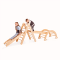 Montessori Klettergerüst 4-in-1 – Dreieck, Rutsche & Bogen (1–7 Jahre)