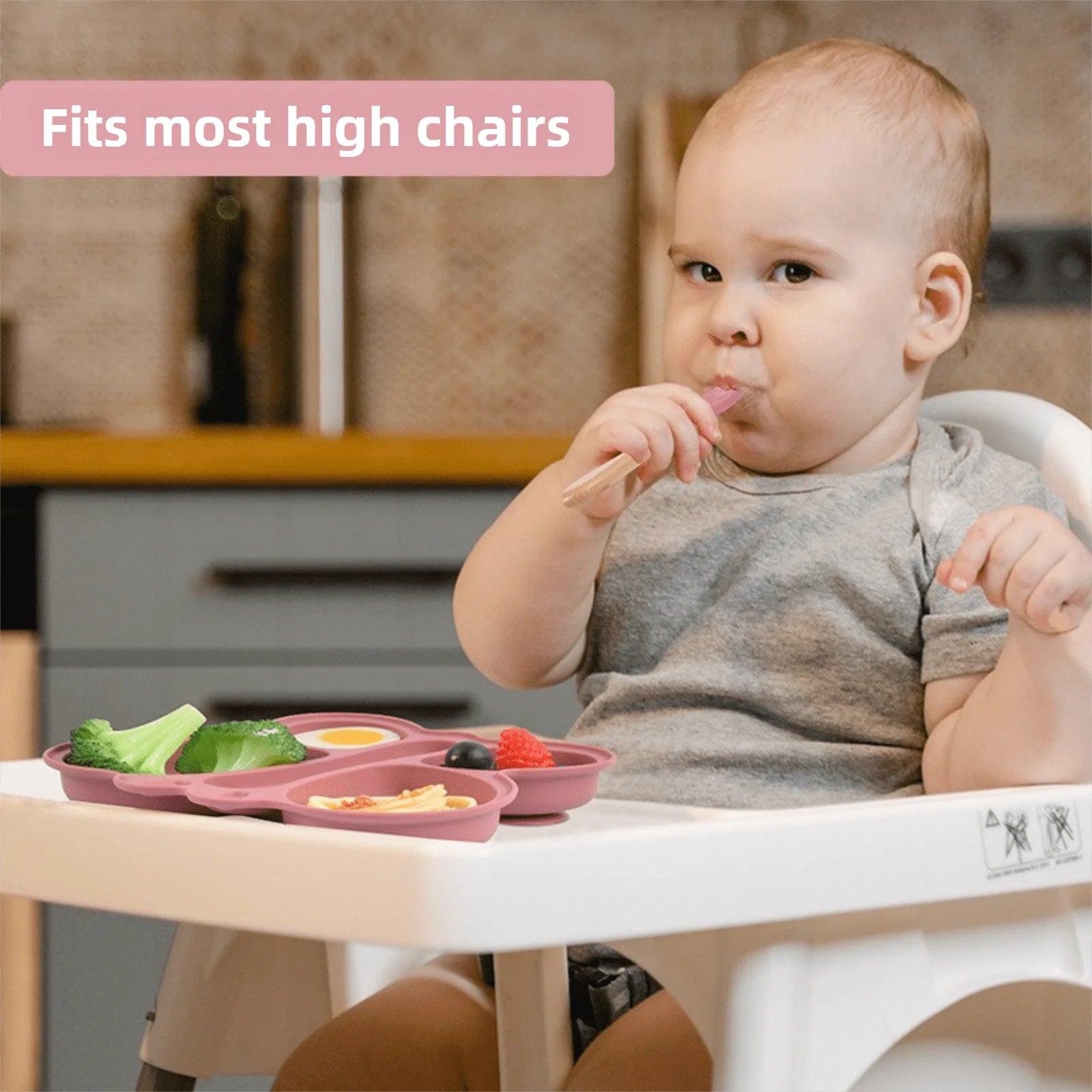 2 stücke Baby Schmetterling Silikon Teller Sauger Schüssel Unterteilt Abschnitt Traininig Selbst-fütterung Löffel Nicht-Slip Kind Geschirr set