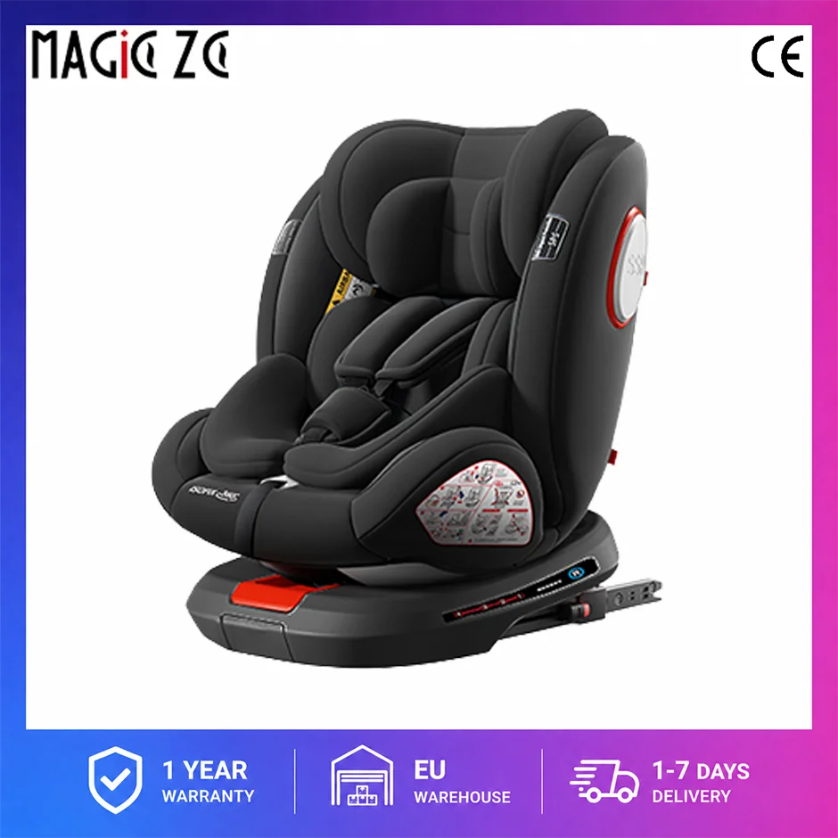 360° drehbarer Kindersitz mit einziehbarer Stützstange, Anti-Kipp-Bein, ISOFIX-Befestigungssystem, Dual-SIP-Seitenstoßmodul, integriertem Skelettgehäuse, vorwärts- und rückwärtsgerichteter Multifunktions-Kindersitz