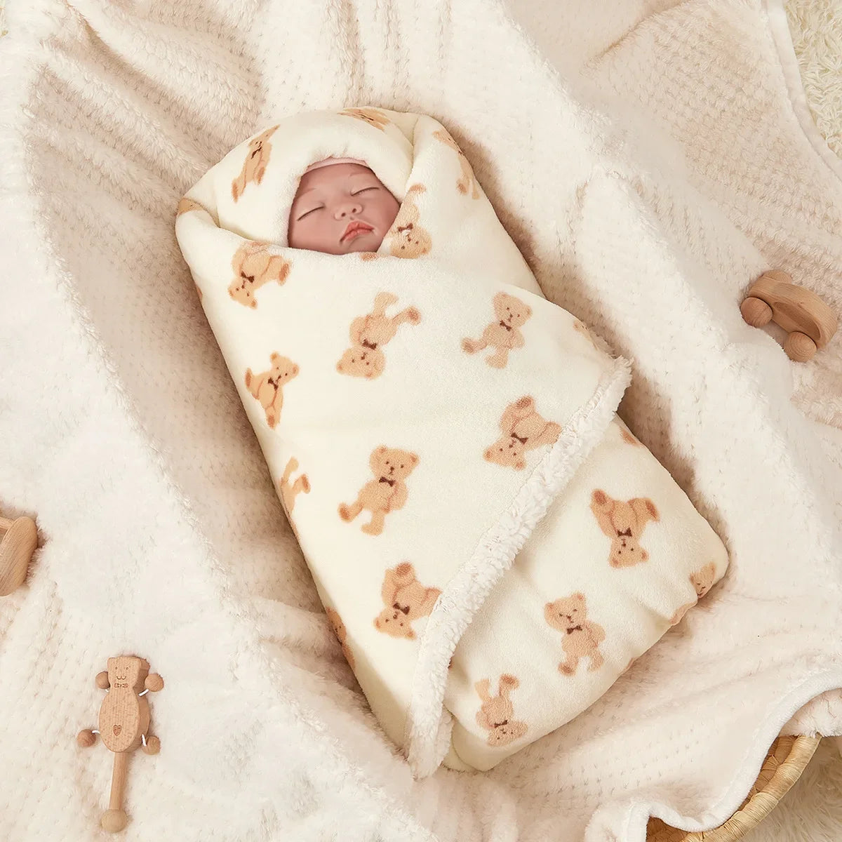 Winter Baby Decke Baby Swaddle Wrap Flanell Lamm Fleece Warme Quilt für Neugeborene Bettwäsche Weiche Baby Kinderwagen Decke Manta Bebe