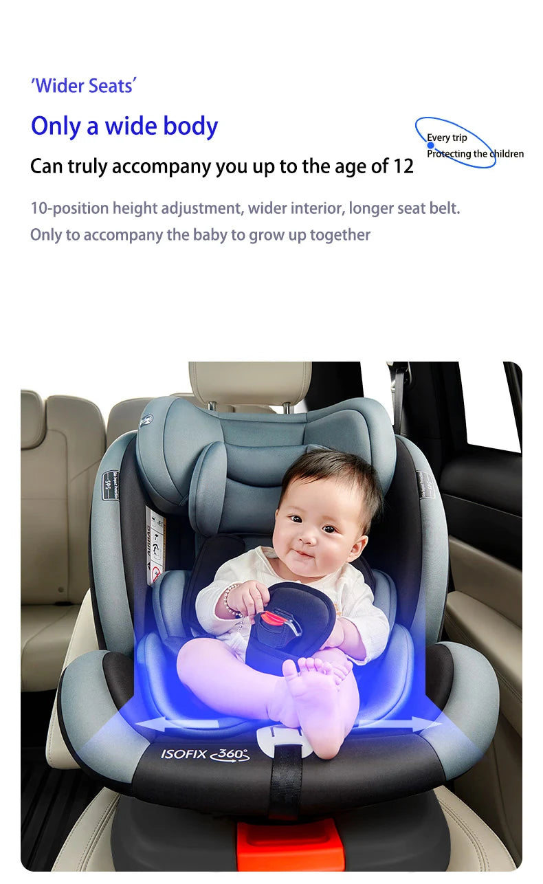 360° drehbarer Kindersitz mit einziehbarer Stützstange, Anti-Kipp-Bein, ISOFIX-Befestigungssystem, Dual-SIP-Seitenstoßmodul, integriertem Skelettgehäuse, vorwärts- und rückwärtsgerichteter Multifunktions-Kindersitz