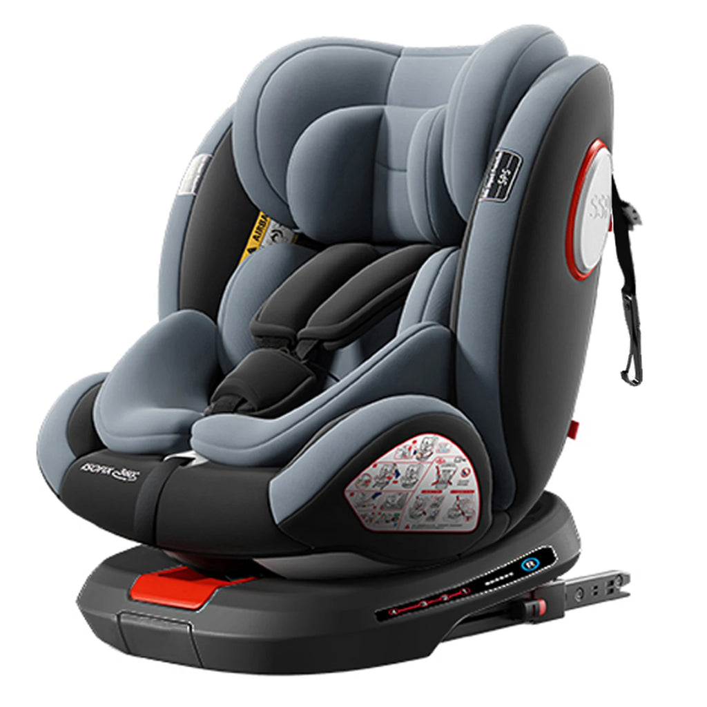 360° drehbarer Kindersitz mit einziehbarer Stützstange, Anti-Kipp-Bein, ISOFIX-Befestigungssystem, Dual-SIP-Seitenstoßmodul, integriertem Skelettgehäuse, vorwärts- und rückwärtsgerichteter Multifunktions-Kindersitz