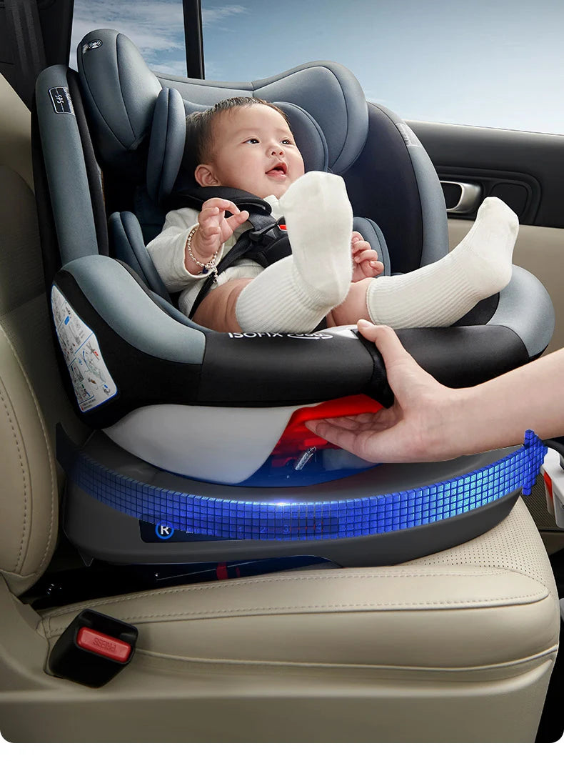 360° drehbarer Kindersitz mit einziehbarer Stützstange, Anti-Kipp-Bein, ISOFIX-Befestigungssystem, Dual-SIP-Seitenstoßmodul, integriertem Skelettgehäuse, vorwärts- und rückwärtsgerichteter Multifunktions-Kindersitz
