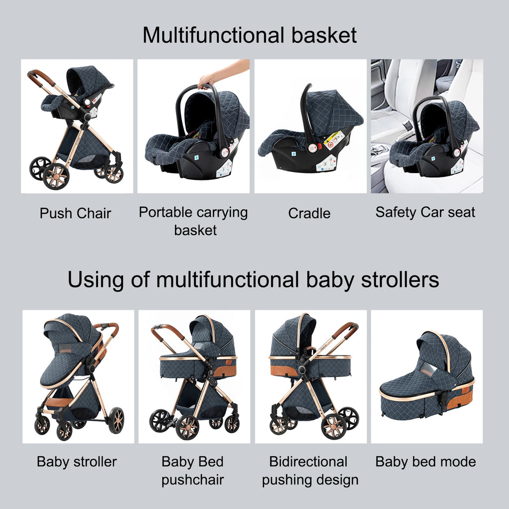 Kinderwagen, 3-in-1, leichter Kinderwagen für Neugeborene, Reisen, faltbar, für Babys, Kinderwagen, Kinderwagen, Babyautositz