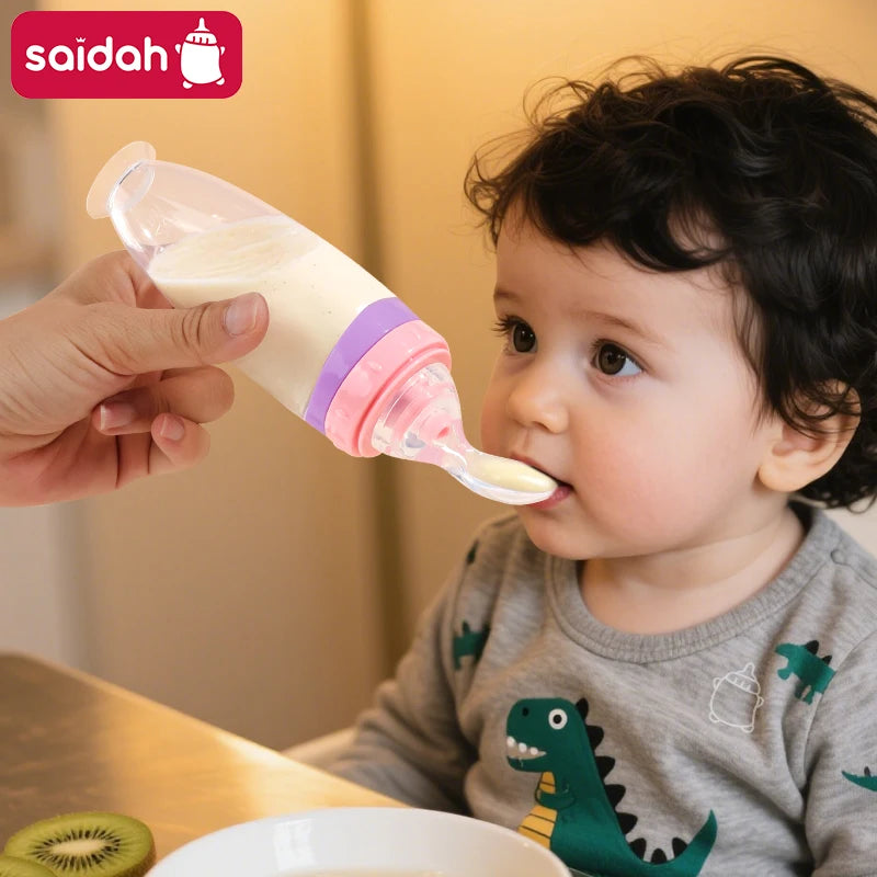Baby Silikon Futterspender 120ml – BPA-frei mit Dosierlöffel