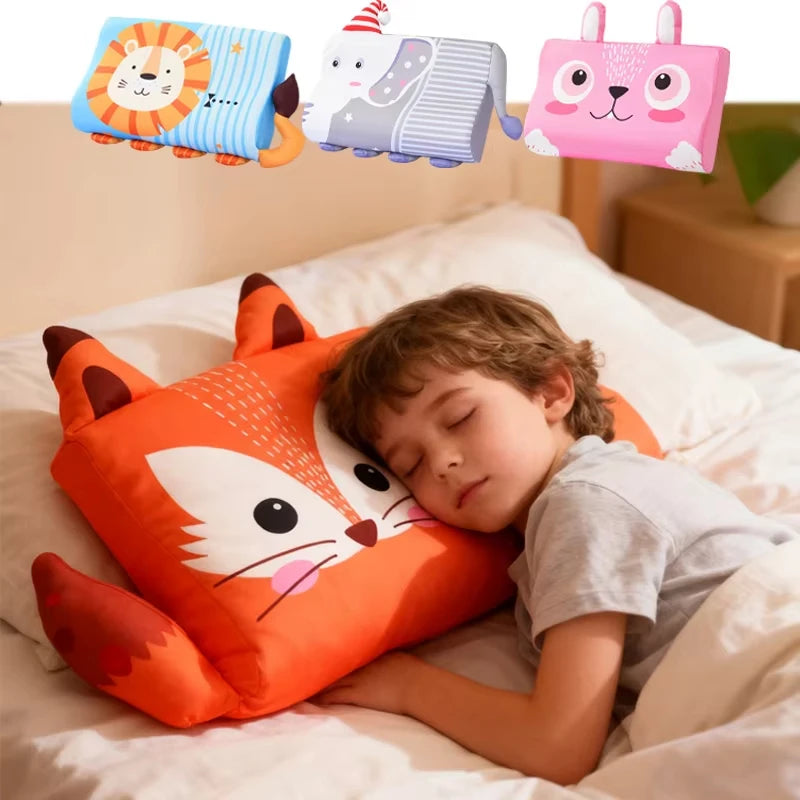 Vier Jahreszeiten Baby Kissen Kleinkind Schaum Bett Kissen Atmungsaktive Langsam Rebound Baby Cartoon Hals Stillkissen Reise Kissen Bettwäsche