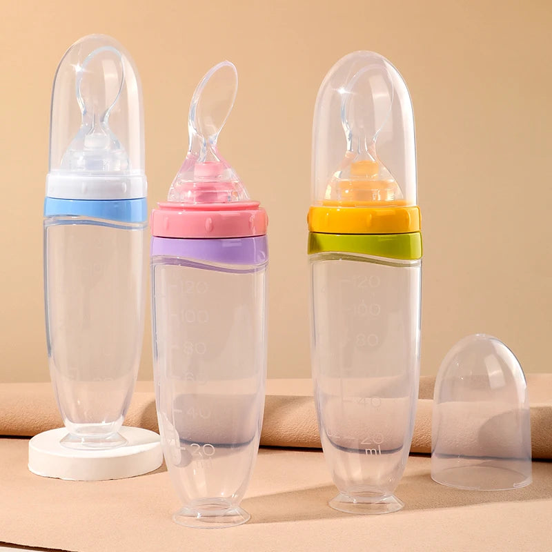 Baby Silikon Futterspender 120ml – BPA-frei mit Dosierlöffel