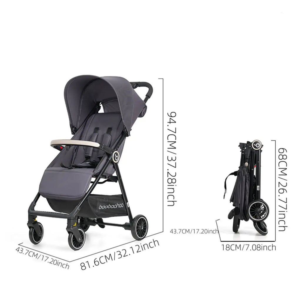 1 Schwarzer Leichtgewicht-Kinderwagen Wiegt Nur 4,7kg Praktisch für Flugzeuge, Züge und Autos, Geeignet für den Heimgebrauch und Geschäftsreisen