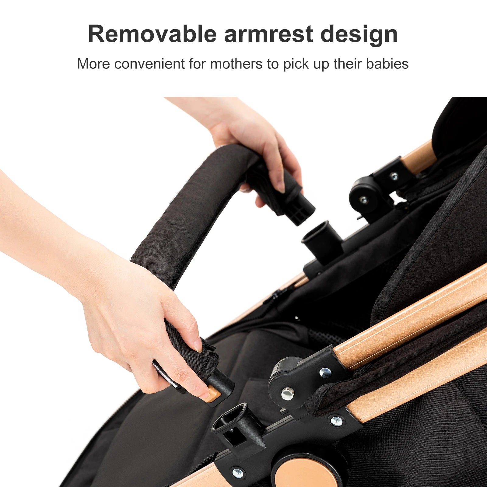 Travel System Kinderwagen 3-in-1 Leichter Kinderwagen Multifunktionaler Kinderwagen mit Aluminiumrahmen Kompakter Kinderwagen für Neugeborene