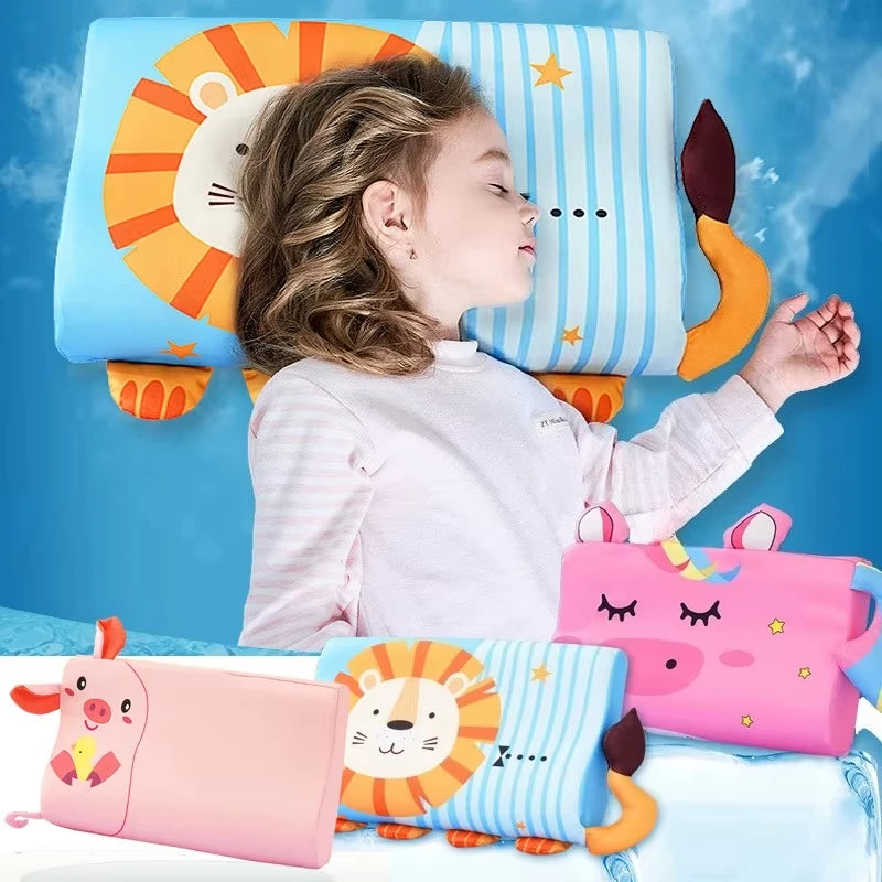 Vier Jahreszeiten Baby Kissen Kleinkind Schaum Bett Kissen Atmungsaktive Langsam Rebound Baby Cartoon Hals Stillkissen Reise Kissen Bettwäsche