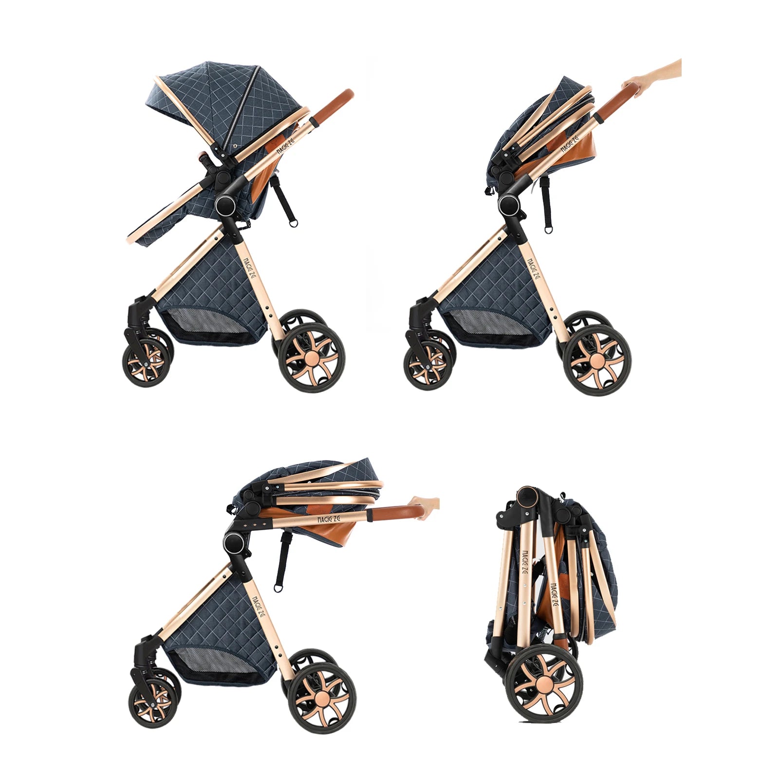 Kinderwagen, 3-in-1, leichter Kinderwagen für Neugeborene, Reisen, faltbar, für Babys, Kinderwagen, Kinderwagen, Babyautositz