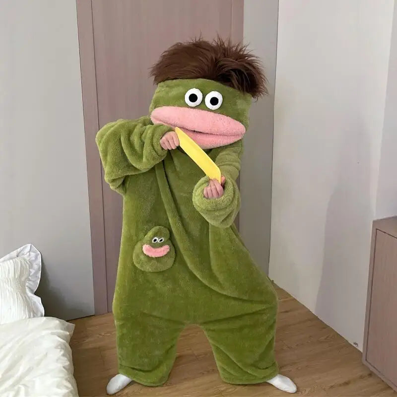 Cartoon Kapuzen-Pyjama Set – Warm & Kuschelig für Kinder