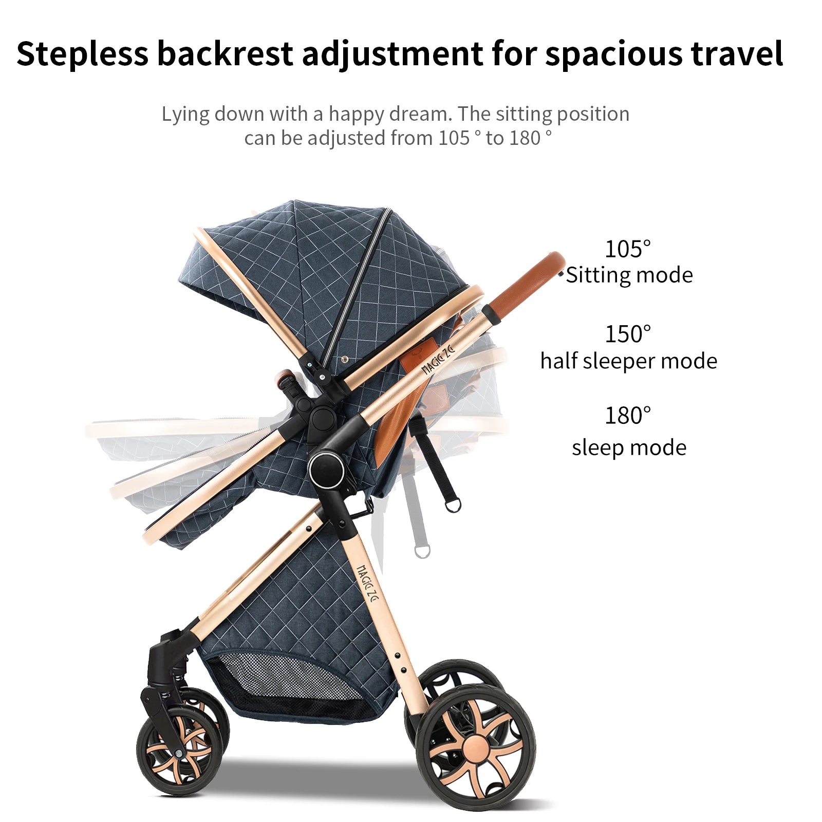 Travel System Kinderwagen 3-in-1 Leichter Kinderwagen Multifunktionaler Kinderwagen mit Aluminiumrahmen Kompakter Kinderwagen für Neugeborene