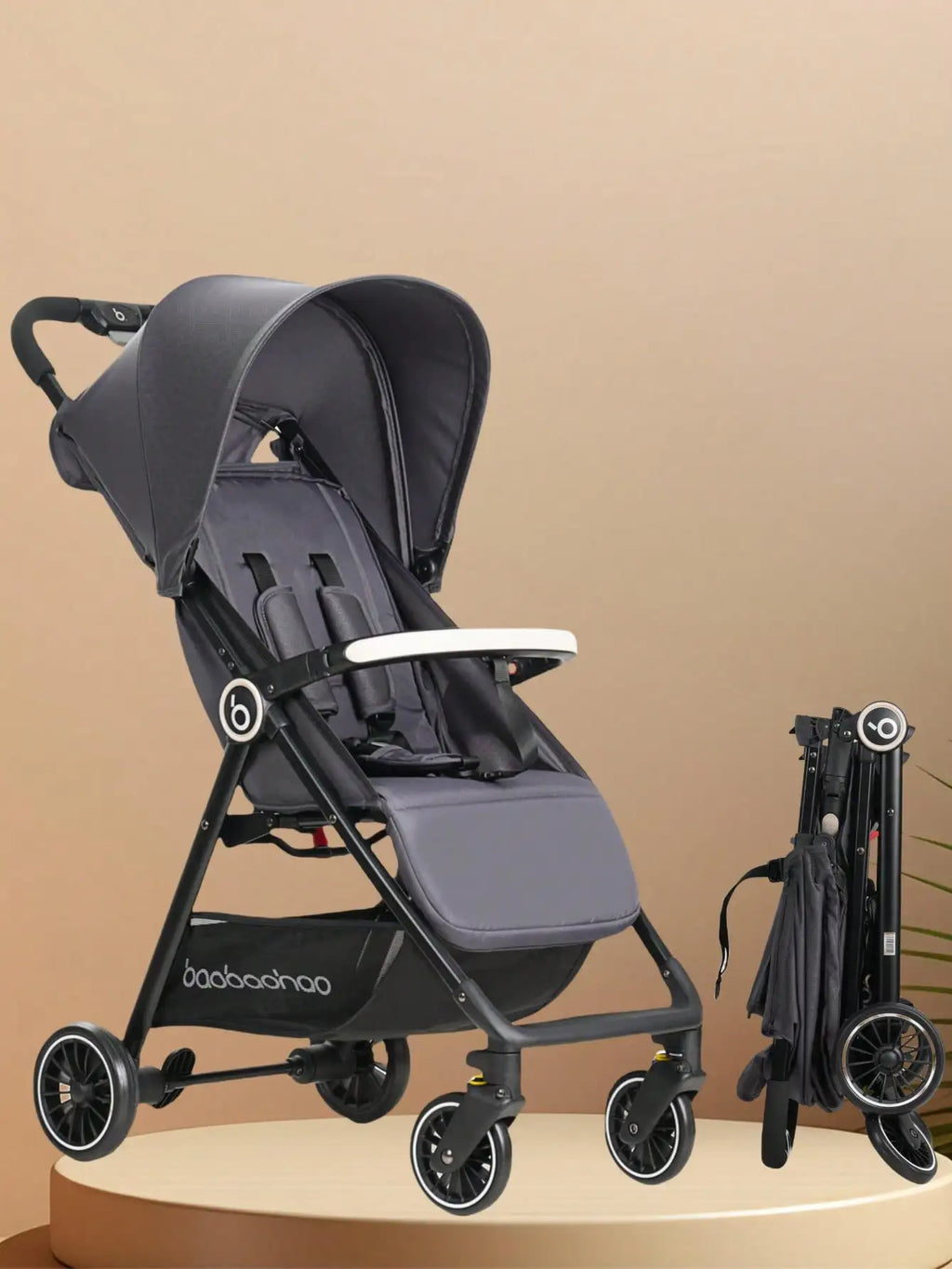 1 Schwarzer Leichtgewicht-Kinderwagen Wiegt Nur 4,7kg Praktisch für Flugzeuge, Züge und Autos, Geeignet für den Heimgebrauch und Geschäftsreisen